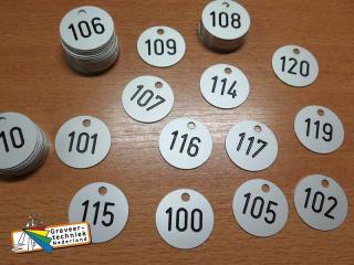 Sleutellabels aluminium rond 35mm